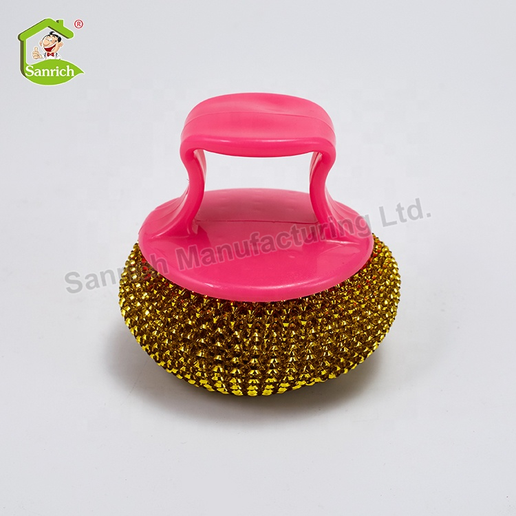 Kitchen Round Stainless Steel Wire Mesh Scourer Bbq Pot Cleaning Ball Copper Scrubber Pad